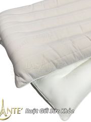 Gối Ngủ Thấp Bảo Vệ Cổ 6 cm Bông Đậu Nành Mềm Mại Chính Hãng Lasante - Ruột Gối Chống Thoái Hóa Sức Khỏe, Kích Thước 48x74 cm
