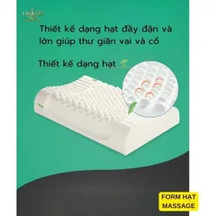 Gối Cao Su Thiên Nhiên 40x60  Form Hạt Massage Cổ Vai Gáy Chính Hãng Lasante