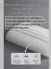 Gối Ngủ Thoáng Khí Dạng Sợi 30x50 Chống Nóng Giặt Trực Tiếp Bằng Nước (kèm vỏ gối cotton)