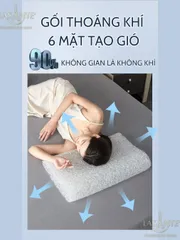 Gối Ngủ Thoáng Khí Dạng Sợi 30x50 Chống Nóng Giặt Trực Tiếp Bằng Nước (kèm vỏ gối cotton)