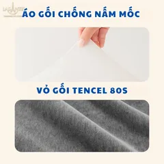 Gối Cao Su Tự Nhiên 10 Cm Lasante (Kèm Vỏ) Massage Cổ Vai Gáy Giúp Cải Thiện Giấc Ngủ 40*60 Cm