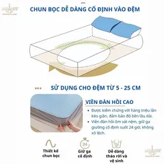 Bộ Ga Gối Thun Lạnh Icemax Lasante Chất Liệu Spandex+Sợi T Cool Mát Mẻ, Thấm Hút Tốt, An Toàn Cho Da