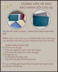 Gối Cao Su Thấp 4 Cm Siêu Mỏng Form Phẳng Truyền Thống Lasante Cho Người Nằm Gối Thấp