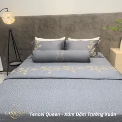 Bộ chăn ga gối Tencel 100s cao cấp Lasante Queen cho phòng sang trọng