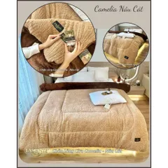 Chăn Lông Cừu Dày 3 Lớp Chính Hãng Lasante CAMELIA Cỡ Lớn Cho Giường Đôi 2m1x2m5