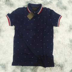 Áo Polo Nam Cổ Bẻ Chấm Bi Xanh Đen - Chất Cotton Thoáng Khí, Lý Tưởng Cho Phong Cách Thể Thao Trẻ Trung