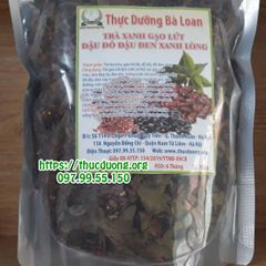 Trà xanh gạo lứt đỏ và đậu đen xanh lòng 500g - Thực Dưỡng Bà Loan - Thức uống bổ dưỡng cho sức khỏe và thanh lọc cơ thể