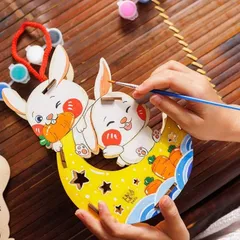 Lồng Đèn Trung Thu Gỗ Tự Tô Màu Cho Bé – Đèn Gỗ Tự Lắp Ráp, Tô Màu Sáng Tạo - Đồ chơi thủ công cho bé
