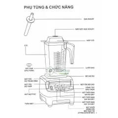 Máy Xay Sinh Tố Công Nghiệp JTC OmniBlend V TM-800A 1200W - Xay Đá, Rau Củ, Trái Cây Nhanh Chóng - Nhập Khẩu Chính Hãng