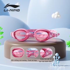 Kính bơi trẻ em LI-NING chất lượng cao, chống nước, chống sương mù, góc nhìn rộng, kèm nút tai, phù hợp từ 3-10 tuổi - LNJV246