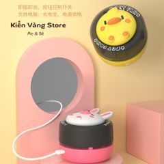 Quạt Tích Điện Mini Đeo Cổ Hình Thú Siêu Dễ Thương - Quạt Sạc USB 3 Tốc Độ, 500mAh, An Toàn Cho Học Sinh, Tiện Lợi Mang Đi Mọi Nơi