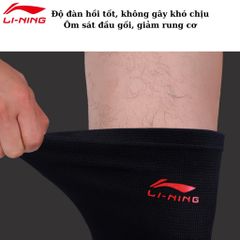 Bó Gối Thể Thao LI-NING Chính Hãng - Băng Bảo Vệ Đầu Gối Chạy Bộ, Tập Gym, Yoga - Đệm Thoáng Khí, Chống Trượt, Phục Hồi Chấn Thương