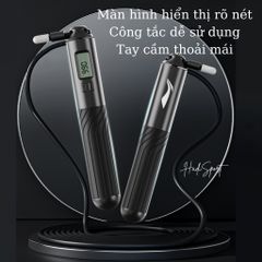 Dây Nhảy Đếm Bước LI-NING Điều Chỉnh Cho Trẻ Em & Người Lớn - Dây Nhảy Thể Thao Chống Trượt Có Màn Hình Điện Tử LJST847