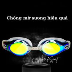 Kính bơi tráng gương LI-NING UV chống nước, chống sương mù - Bộ sản phẩm hoàn chỉnh với bịt tai và cầu mũi LXJR222
