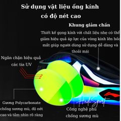 Kính bơi tráng gương LI-NING UV chống nước, chống sương mù - Bộ sản phẩm hoàn chỉnh với bịt tai và cầu mũi LXJR222