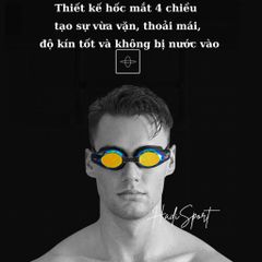 Kính bơi tráng gương LI-NING UV chống nước, chống sương mù - Bộ sản phẩm hoàn chỉnh với bịt tai và cầu mũi LXJR222
