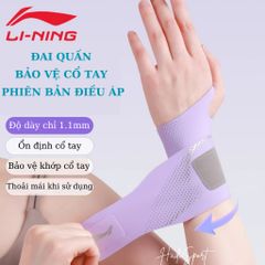 Băng quấn cổ tay Lining LDEU129 - Đai bảo vệ cổ tay mỏng nhẹ, hỗ trợ tennis, cầu lông, thể thao, điều áp, thoải mái khi sử dụng