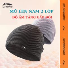 Mũ Len 2 Lớp Li-Ning Cao Cấp - Giữ Ấm Đầu và Tai, Chất Liệu Mềm Mại, Thoải Mái, Phong Cách Thời Trang Mùa Đông