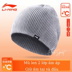 Mũ Len 2 Lớp Li-Ning Cao Cấp - Giữ Ấm Đầu và Tai, Chất Liệu Mềm Mại, Thoải Mái, Phong Cách Thời Trang Mùa Đông