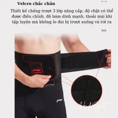 Đai bảo vệ thắt lưng Lining LQAN280 - Hỗ trợ bảo vệ eo, phục hồi chấn thương, thoáng khí, cao cấp cho gym và lao động nặng