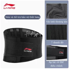 Đai bảo vệ thắt lưng Lining LQAN280 - Hỗ trợ bảo vệ eo, phục hồi chấn thương, thoáng khí, cao cấp cho gym và lao động nặng