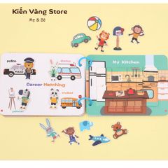 Học liệu Bóc Dán Thông Minh Montessori - Đồ Chơi Học Từ Vựng Tiếng Anh Cho Bé 3-6 Tuổi - Bảng Bận Rộn Sáng Tạo