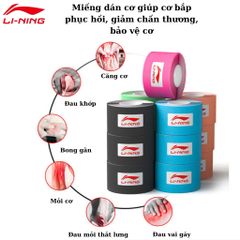 Băng keo dán cơ thể thao Kinesiology LI-NING  bảo vệ cơ, chống căng cơ, phục hồi chấn thương LQAK100