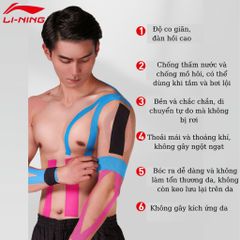 Băng keo dán cơ thể thao Kinesiology LI-NING  bảo vệ cơ, chống căng cơ, phục hồi chấn thương LQAK100