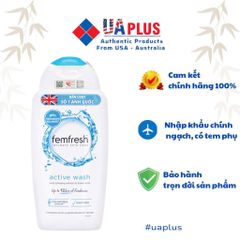 Dung dịch vệ sinh phụ nữ Femfresh Active Wash 250ml - Giải pháp tươi mát cho vận động viên, hỗ trợ sức khỏe vùng kín hàng ngày