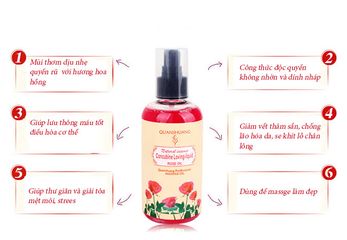 Dầu Mát Xa Vợ Chồng Hương Tự Nhiên Quyến Rũ 200ml - Thư Giãn Với Hương Hoa Hồng, Trà Xanh & Tulip, Chăm Sóc Da Toàn Thân