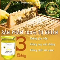 Mật Ong Nguyên Chất Hoa Bạc H à - Tăng Đề Kháng, Làm Đẹp Da - CVDBEEHONEY 600g Hương Vị Thanh Ngọt Từ Thiên Nhiên