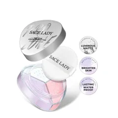 Phấn Phủ Kiềm Dầu SACE LADY - Bột Không Thấm Nước, Lớp Mờ Hoàn Hảo, Độ Bám Dài, Làm Sáng Da 10,5g