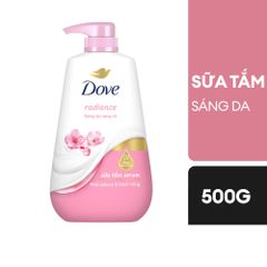 Sữa Tắm Serum Dove Hoa Anh Đào & Muối Hồng Radiance 500g - Làm Sạch & Nuôi Dưỡng Da Mềm Mại, Hương Hoa Ngọt Ngào Tươi Mát