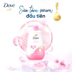 Sữa Tắm Serum Dove Hoa Anh Đào & Muối Hồng Radiance 500g - Làm Sạch & Nuôi Dưỡng Da Mềm Mại, Hương Hoa Ngọt Ngào Tươi Mát