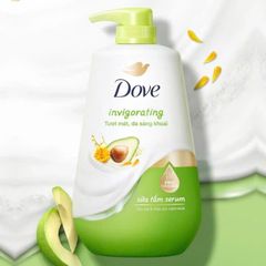 Sữa Tắm Serum Dove Pro-Ceramide Dầu Bơ & Hoa Cúc 500g - Tăng Cường Độ Ẩm, Làm Mềm Da, Tươi Mát, Phù Hợp Với Mọi Loại Da