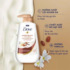 Sữa Tắm Serum Dove Bơ Hạt Mỡ & Vanilla 500g - Dưỡng Ẩm Hiệu Quả, Làm Mềm Da, Hương Thơm Ngọt Ngào Chăm Sóc Da Khô