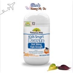 Viên Nhai Nature's Way Kids Smart Bursts DHA 300mg Hỗ Trợ Phát Triển Não Bộ Cho Trẻ Em - 50 Viên Nhập Khẩu Chính Ngạch