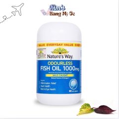 Dầu cá Nature's Way Không Mùi 1000mg - Bổ sung EPA, DHA hỗ trợ mắt và não bộ, Ống 80 viên Nhập Khẩu Chính Ngạch từ Úc