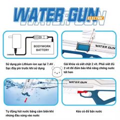 Súng Bắn Nước Tự Động Cảm Ứng - Bắn Xa 10m, Nạp Nước Nhanh, Kèm Pin Sạc & Kính Bảo Hộ - Đồ Chơi Hè Vui Nhộn Cho Trẻ Em