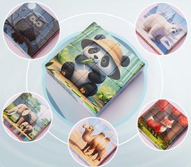 Đồ Chơi Lắp Ghép Nam Châm 16 Khối 6 Trong 1 - Khủng Long, Động Vật, Phi Hành Gia, Xe Cộ - Phát Triển Tư Duy Cho Bé