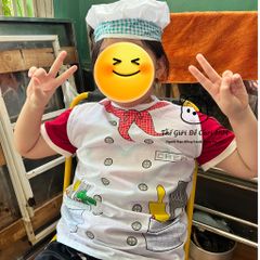 Bộ Trang Phục Bếp Cho Bé - Tạp Dề Kèm Mũ & Dụng Cụ Nấu Ăn, Đồ Chơi Sáng Tạo Cho Trẻ Từ 4-12 Tuổi