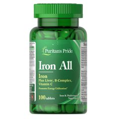 Viên Uống Bổ Sung Sắt Puritan’s Pride Iron All - Hỗ Trợ Thiếu Máu, Tăng Cường Năng Lượng, Phù Hợp Với Phụ Nữ Mang Thai