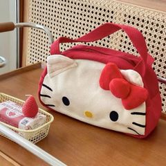 Túi Đựng Mỹ Phẩm Du Lịch Hello Kitty - Túi Chất Liệu Vải Canvas Dễ Thương Cho Phái Đẹp, Quà Tặng Lý Tưởng