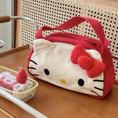 Túi Đựng Mỹ Phẩm Du Lịch Hello Kitty - Túi Chất Liệu Vải Canvas Dễ Thương Cho Phái Đẹp, Quà Tặng Lý Tưởng