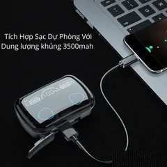 Tai Nghe Bluetooth M10 Pro - Tai Nghe Không Dây Phiên Bản Nâng Cấp Cảm Ứng, Âm Thanh CVC 8.0, Thời Gian Sử Dụng 3-4 Giờ, Dock Sạc 3500mAh