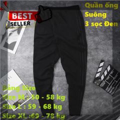 Quần Jogger Thể Thao Nỉ Suông 3 Sọc Đen Nam Nữ - Thời Trang Unisex, Chất Umi Dày Mềm, Phong Cách Năng Động, Dễ Phối Đồ