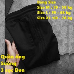Quần Jogger Thể Thao Nỉ Unisex 3 Sọc Đen - Thoải Mái, Thời Trang Cho Nam Nữ (40-86kg) - Duyệt Dễ Dàng, Tập Gym, Đi Dạo