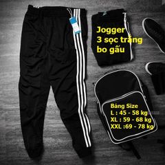 Quần Jogger Thể Thao Nỉ Unisex [3 Sọc Trắng] Umi - Đồ Chạy Bộ, Tập Gym Cho Nam Nữ, Chất liệu Thun Mịn, Dày Đẹp, Kiểu Dáng Thời Trang