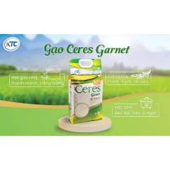 Gạo Ceres Garnet KTC Food 5kg - Hạt Gạo Dài, Ngọt, Dẻo Ngon, Tự Nhiên, An Toàn Cho Sức Khỏe, Xuất Xứ Việt Nam