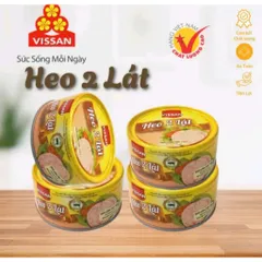 Heo 2 Lát Vissan - Thịt Heo Đã Nấu Chín, Hộp Thiếc 150g - Tiện Lợi Cho Bữa Ăn Và Du Lịch, Đậm Đà Hương Vị Truyền Thống